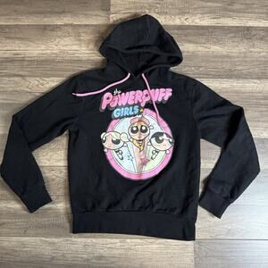 Powerpuff Girls Cartoon Network Hoodie Black Pullover Graphic Girls Small